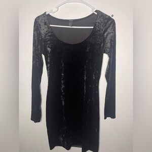 Black, crushed velvet bodycon dress size medium